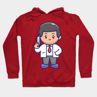 Cute Doctor Holding Injection Cartoon Hoodie